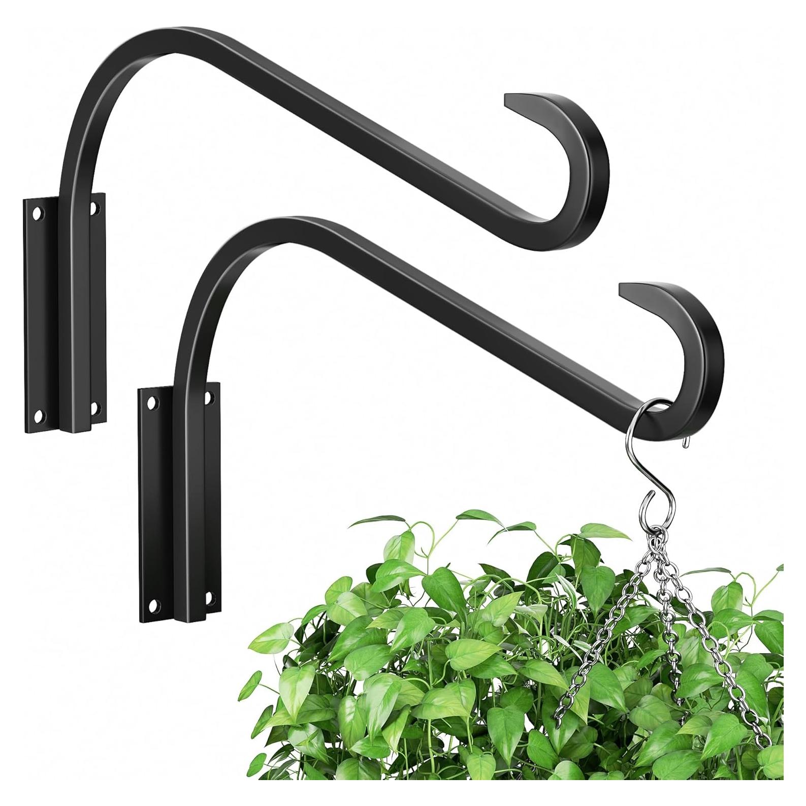Soportes para Plantas Colgantes Saffruff 30 cm 2 Pack Metal Negro