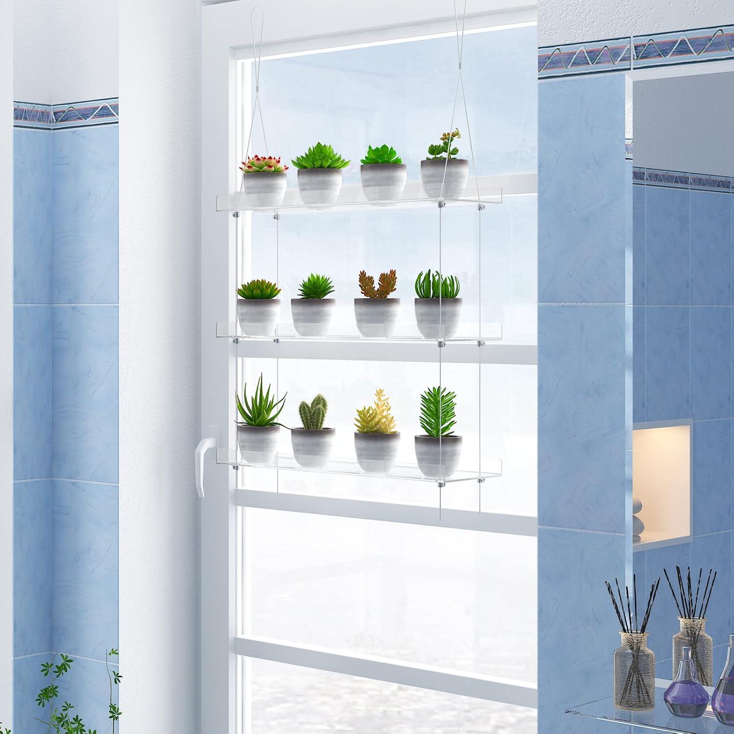 Estante Colgante de Plantas DWFeng 3 Niveles Acrílico 40.64cm