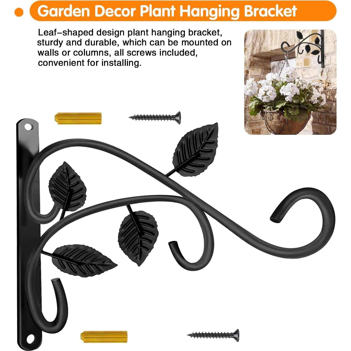 Gancho para Planta Colgante Axgo Negro, Soporte Pared 27.2 kg