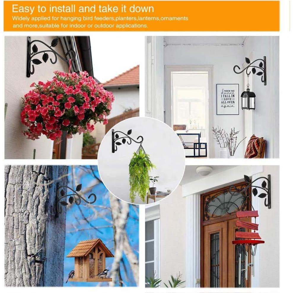 Gancho para Planta Colgante Axgo Negro, Soporte Pared 27.2 kg