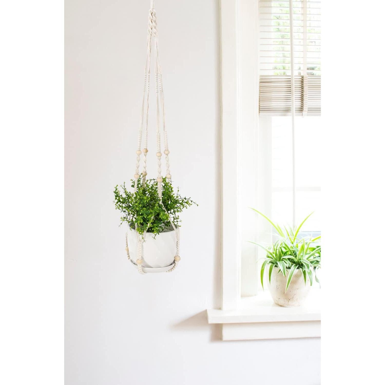 Colgador de Plantas de Macramé WXS-CHALL 109 cm Marfil