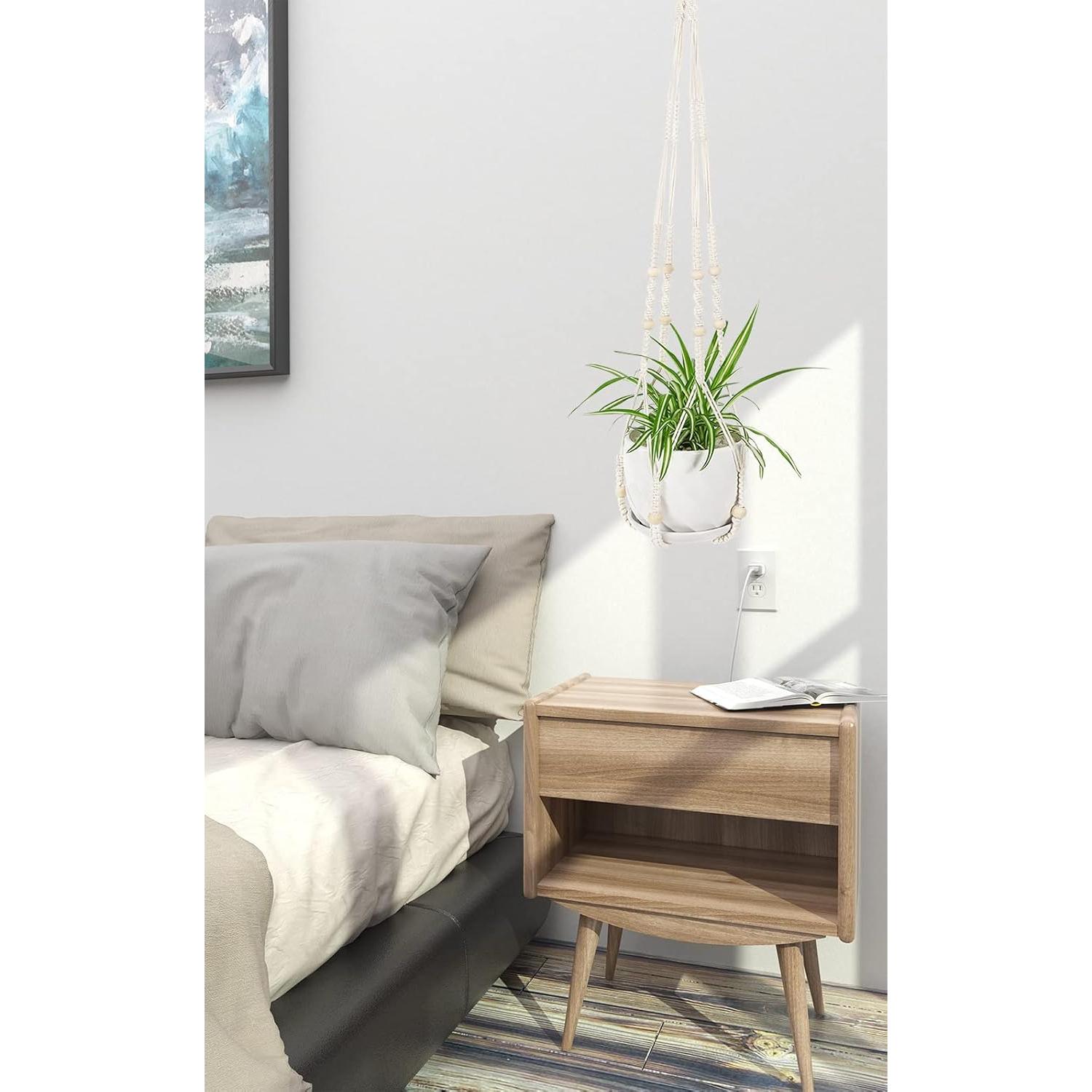 Colgador de Plantas de Macramé WXS-CHALL 109 cm Marfil