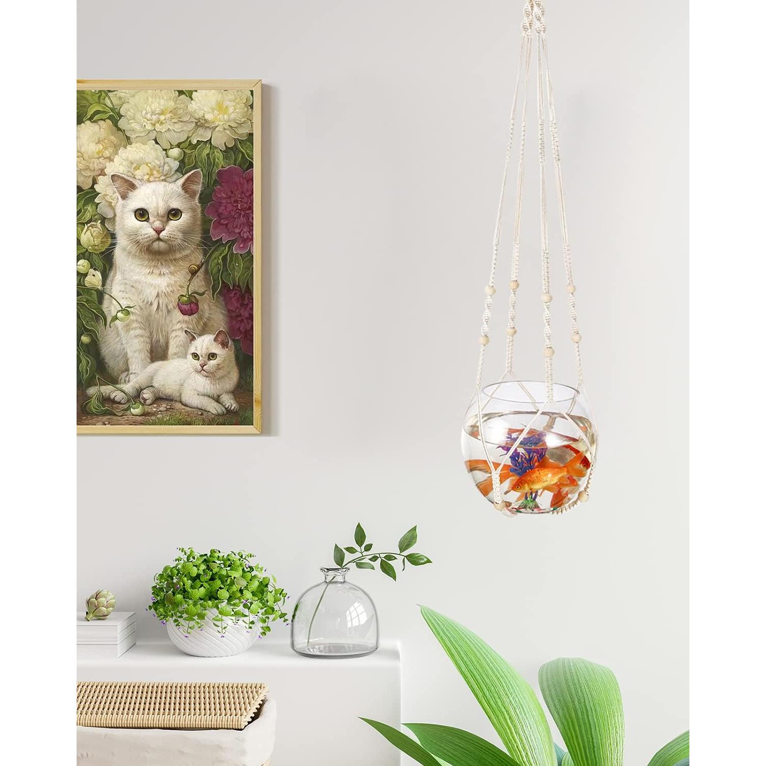 Colgador de Plantas de Macramé WXS-CHALL 109 cm Marfil