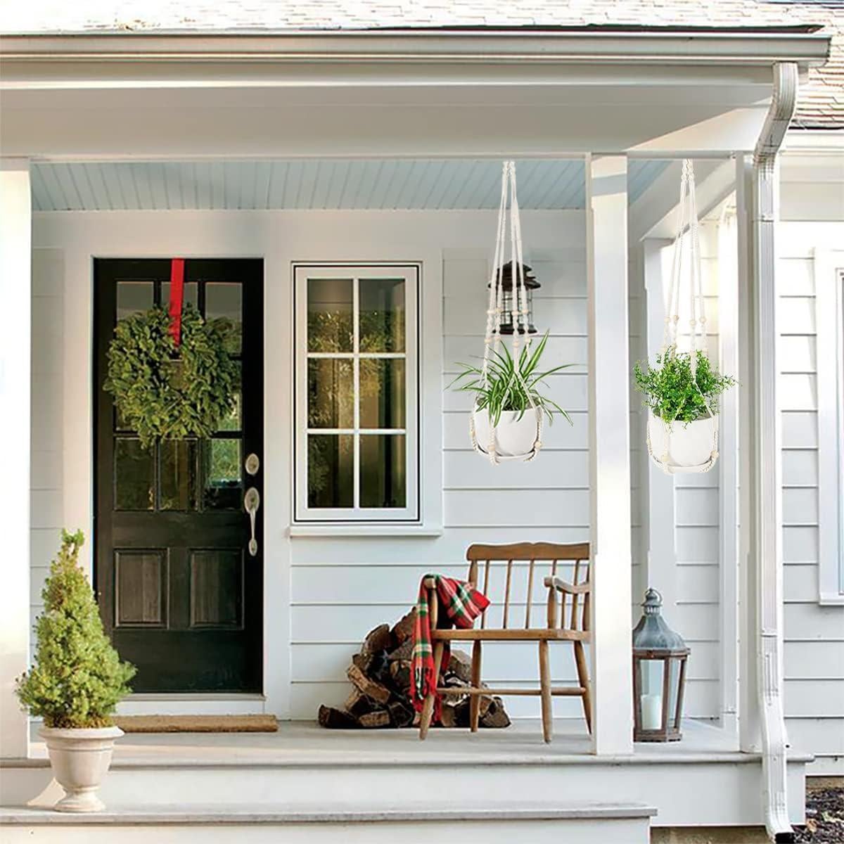 Colgador de Plantas de Macramé WXS-CHALL 109 cm Marfil