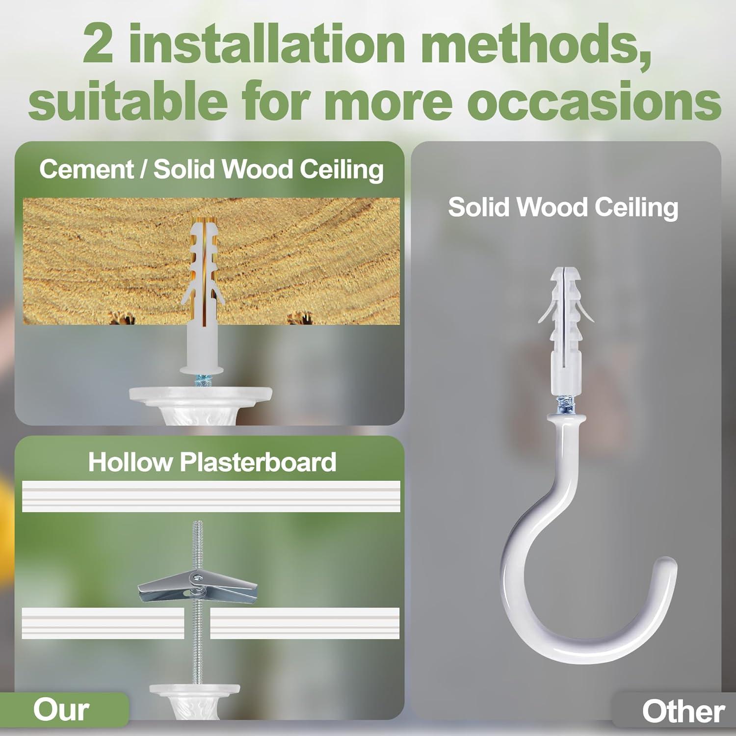 6 Ganchos de Techo Metálicos Aidoclip para Colgar Plantas 11.3kg