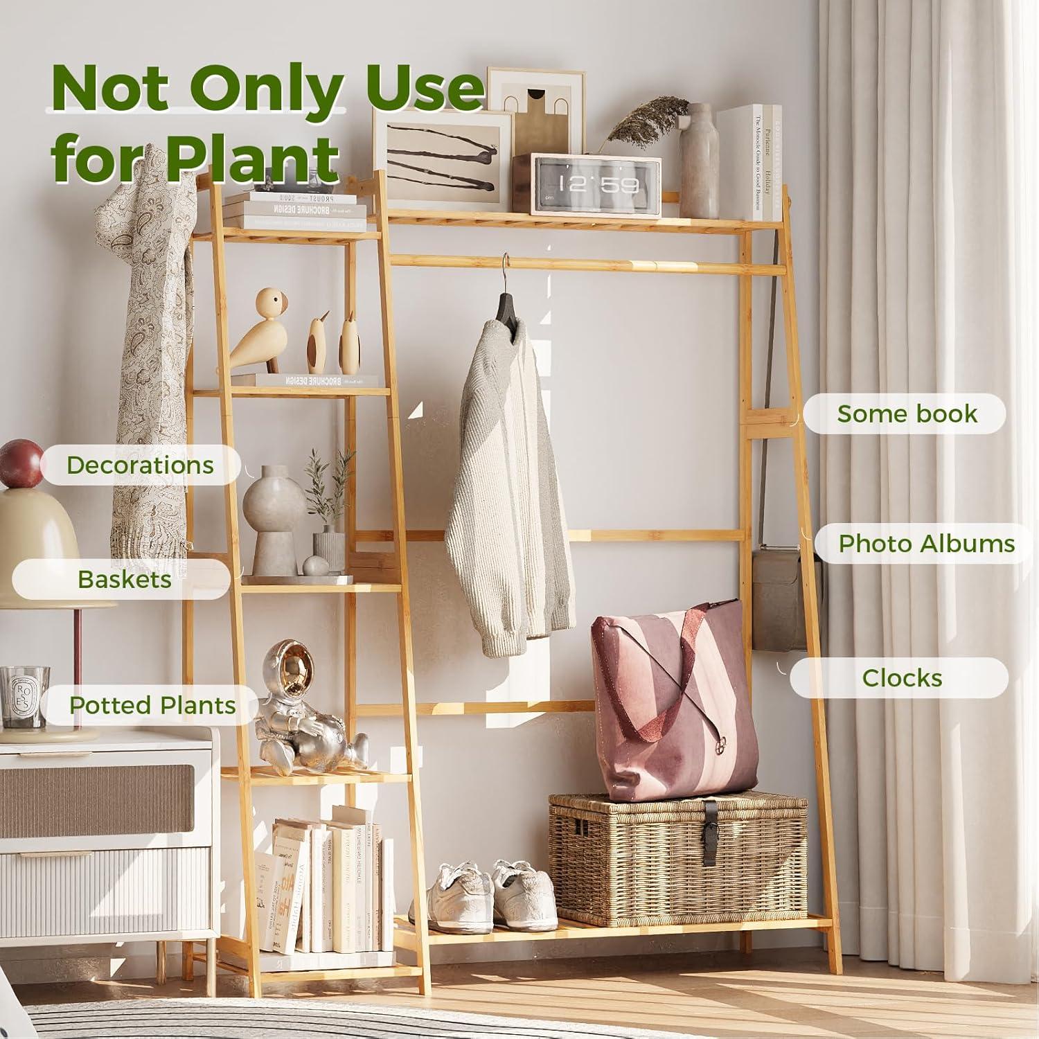 Estante de Plantas de Bambú Bamworld 5 Niveles para Interior