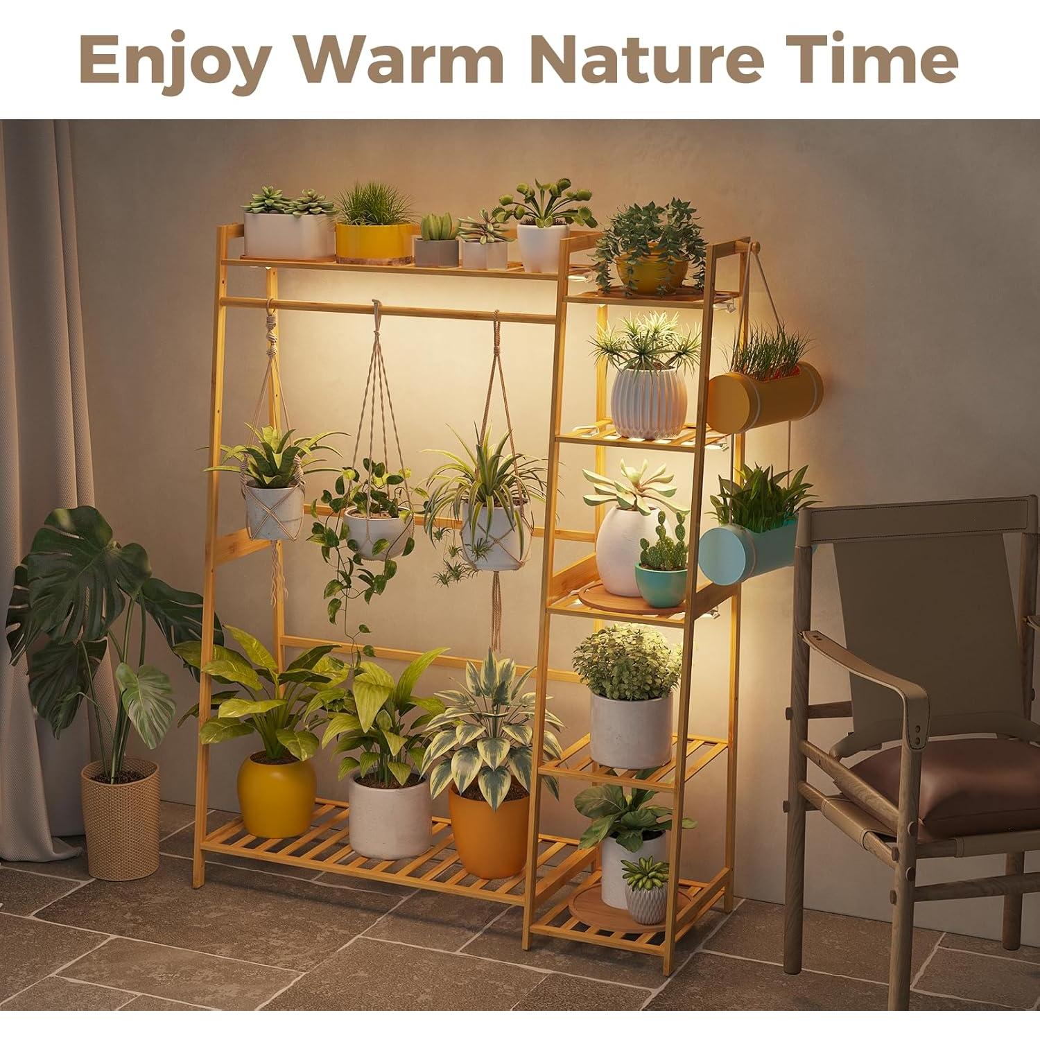 Estante de Plantas de Bambú Bamworld 5 Niveles para Interior