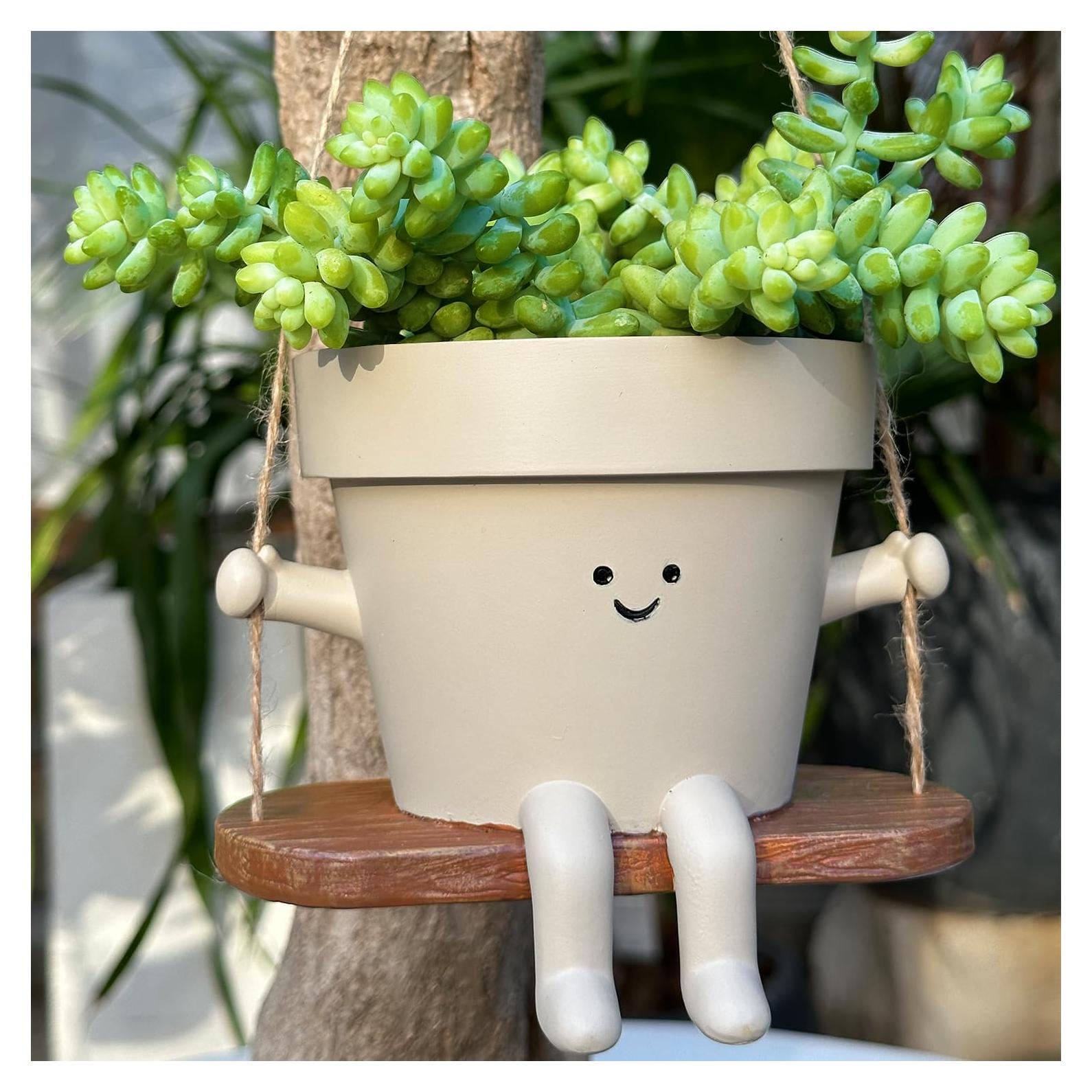 Maceta Colgante Cara Scuyari - Resina 13.8 cm para Plantas