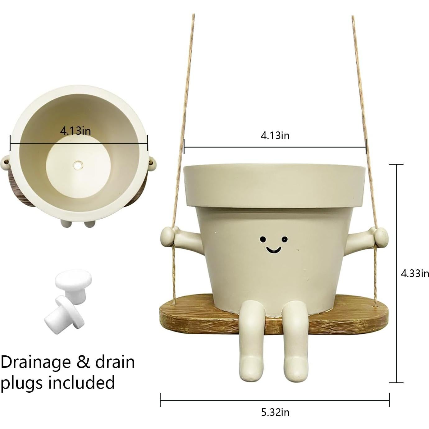 Maceta Colgante Cara Scuyari - Resina 13.8 cm para Plantas