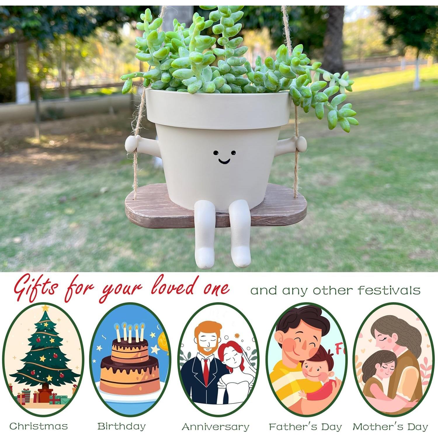 Maceta Colgante Cara Scuyari - Resina 13.8 cm para Plantas