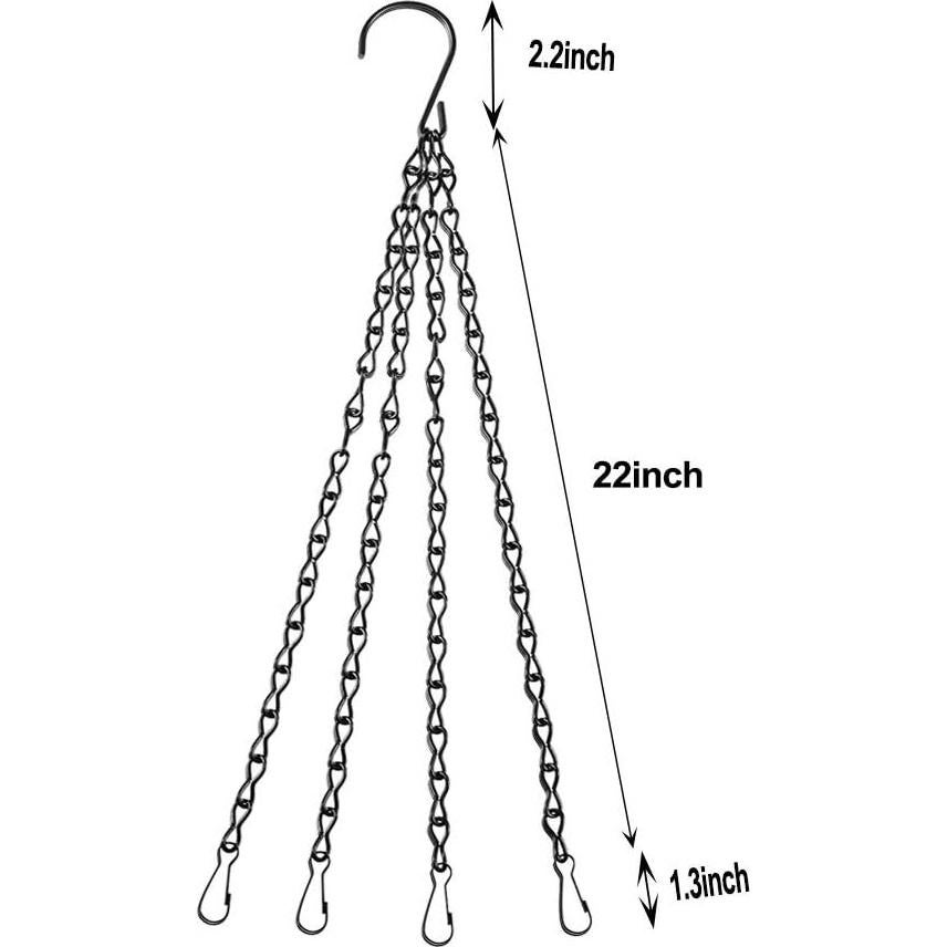 Cadena Colgante EMPHY 61 cm con 4 Ganchos para Macetas