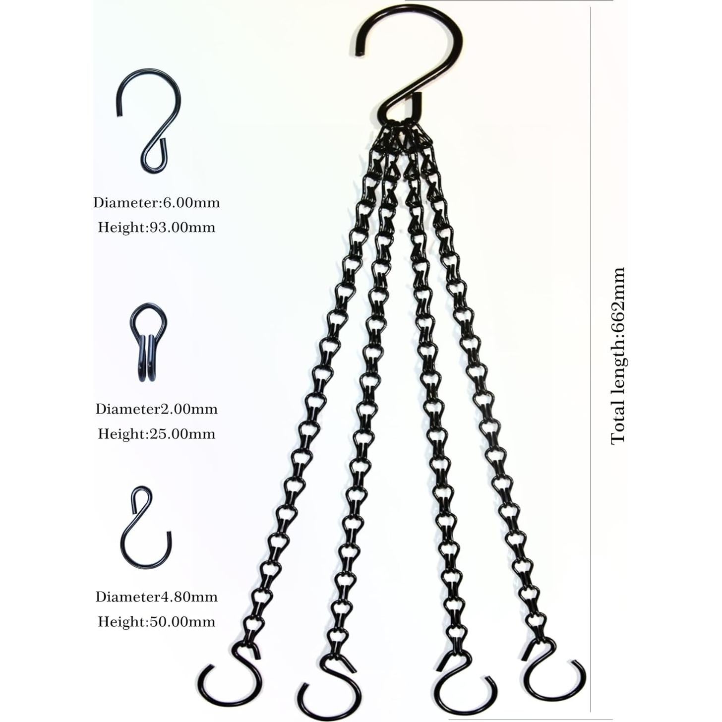 Ganchos de Metal Uarepretty 66cm 40.8kg para Jardín y Cocina