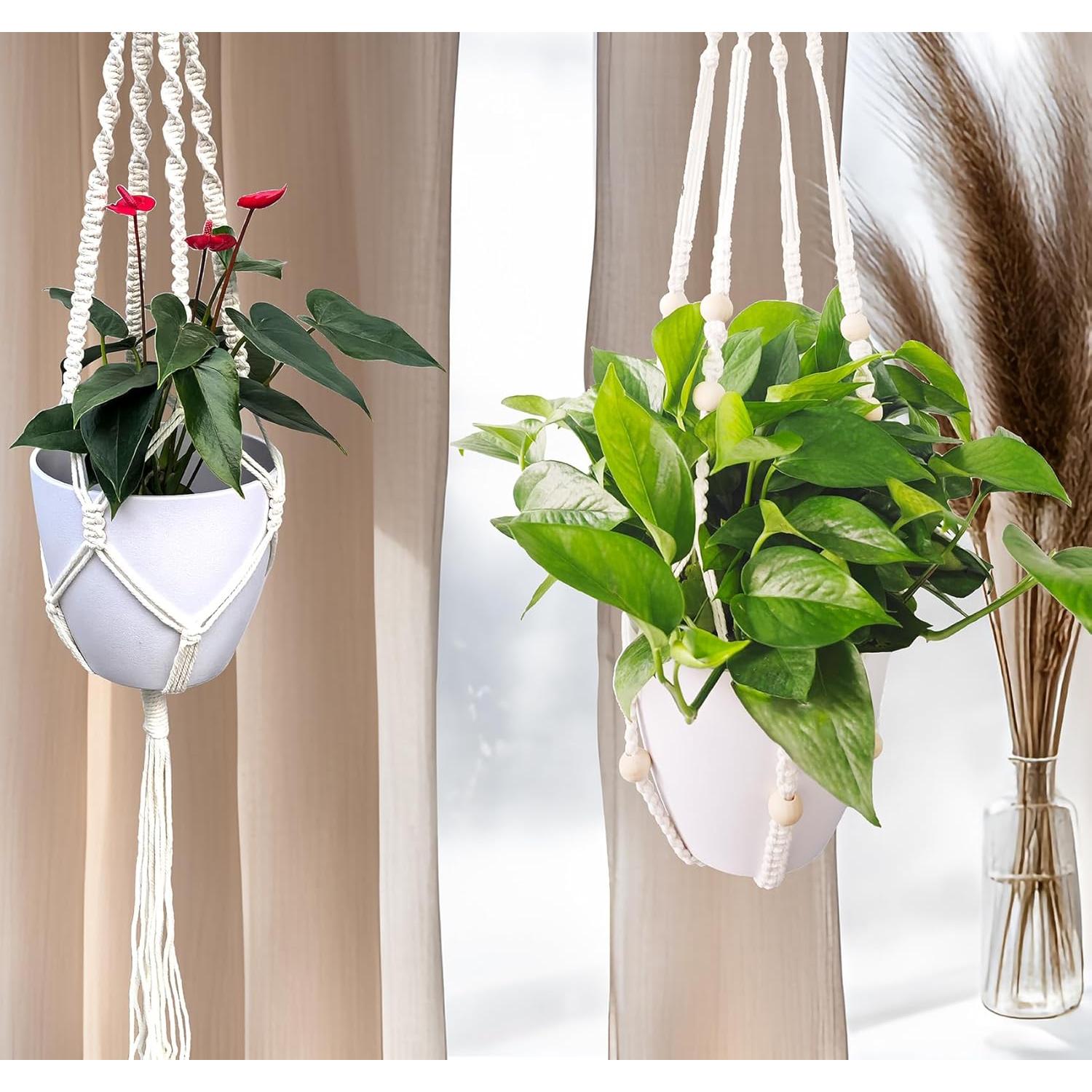 Ganchos de Techo para Plantas WIWUE GUO - 3 Paquete Boho