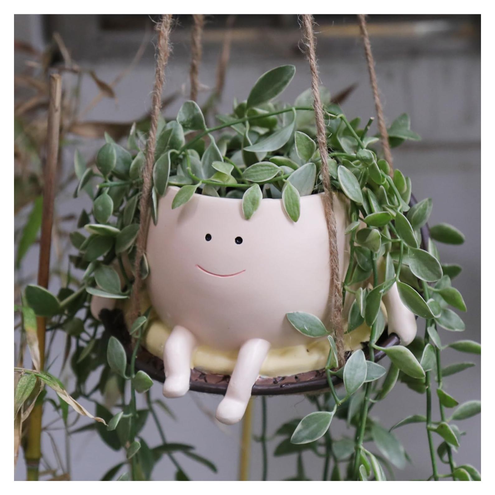 Maceta Colgante Pequeña UMESONG Silla Sonriente Beige