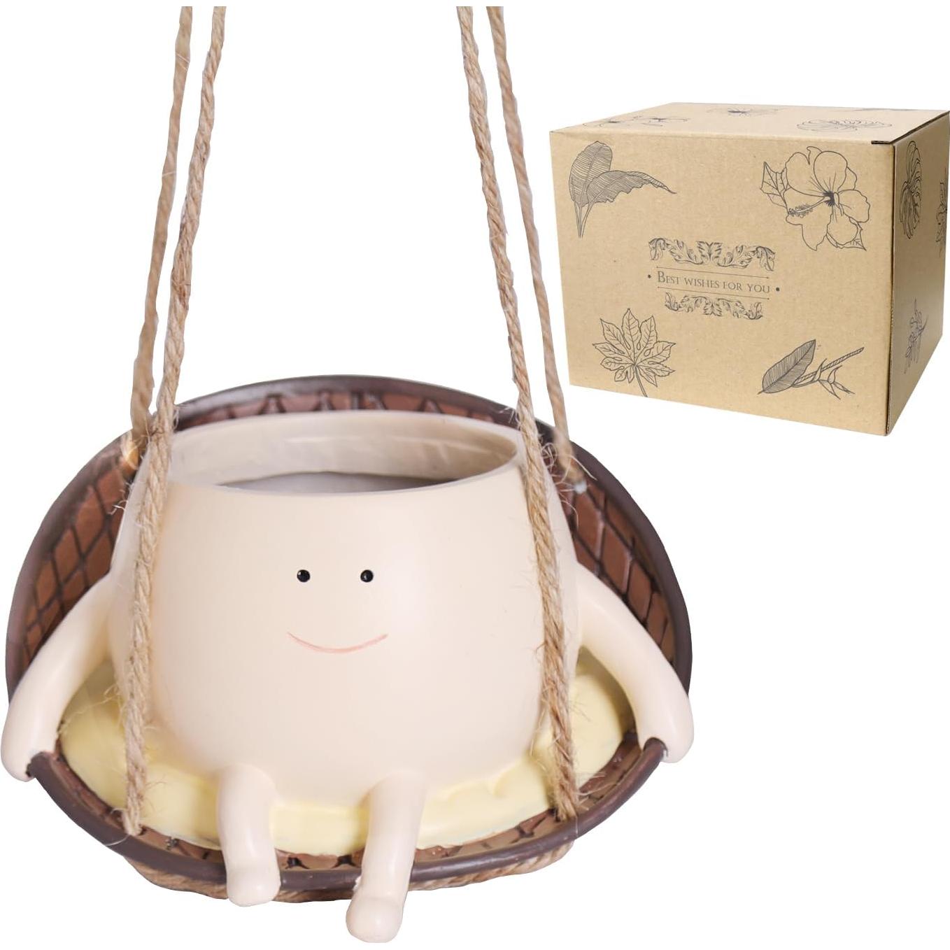 Maceta Colgante Pequeña UMESONG Silla Sonriente Beige