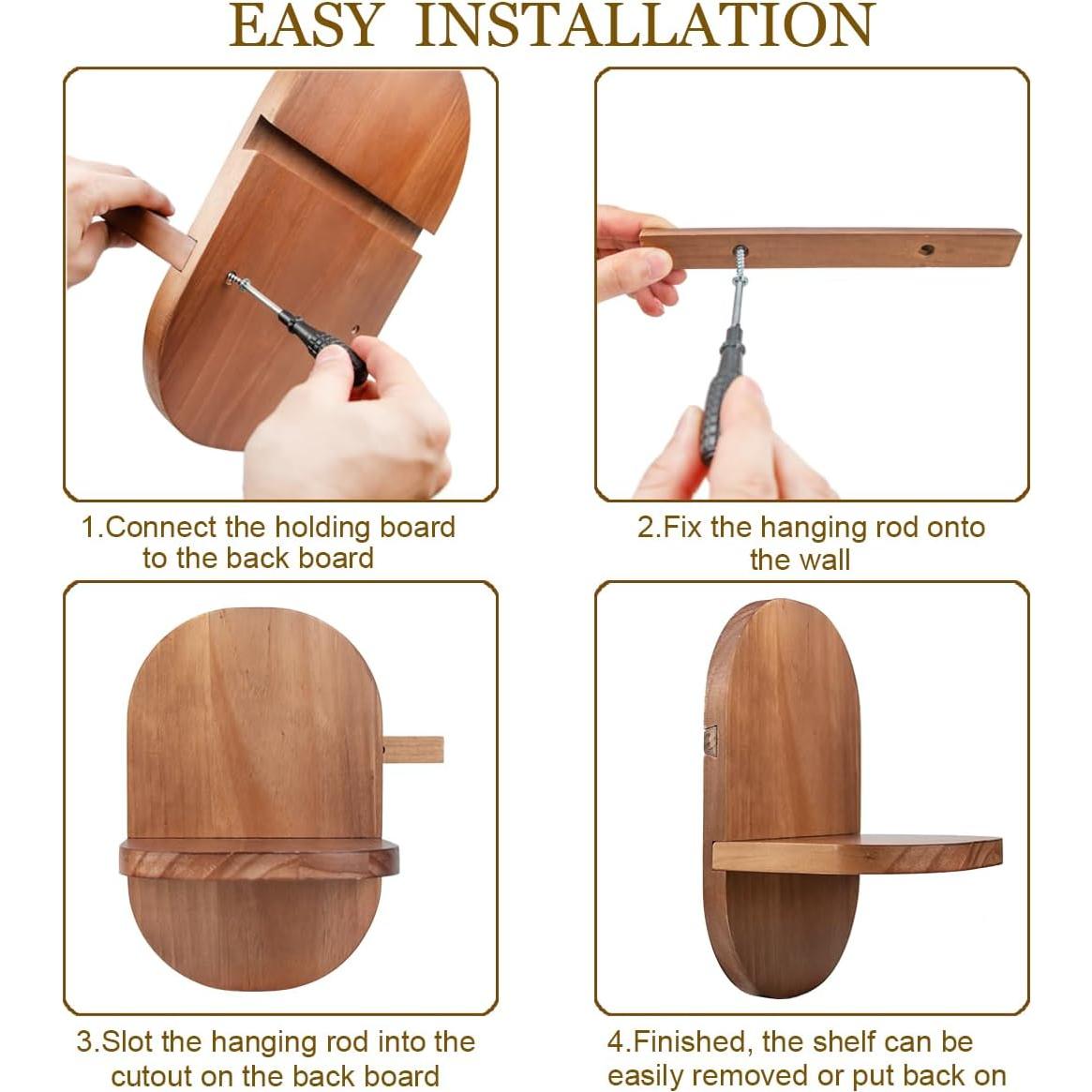 Estante de Pared ARTORA de Madera Negro 21.8x5.2 cm Decorativo