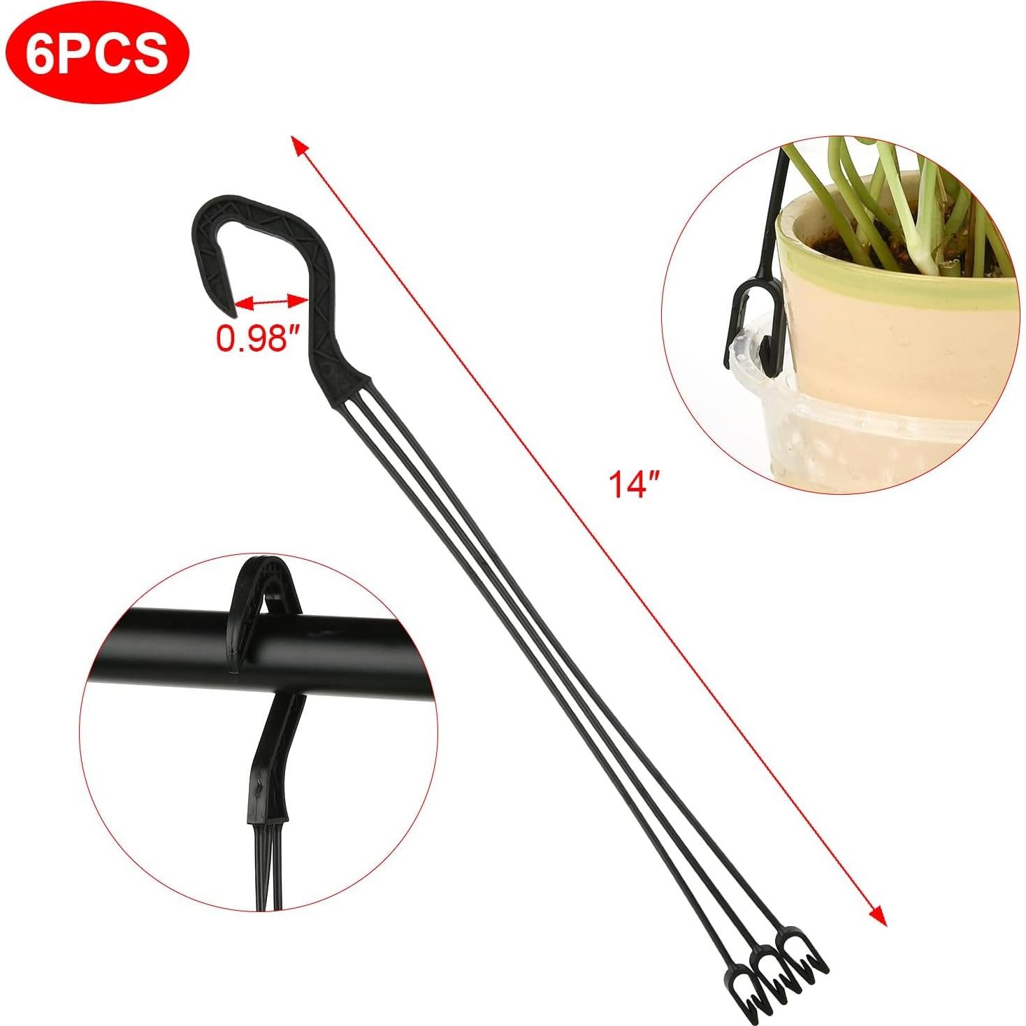 Ganchos Colgantes de Plástico Cosmos para Macetas - 6 Piezas