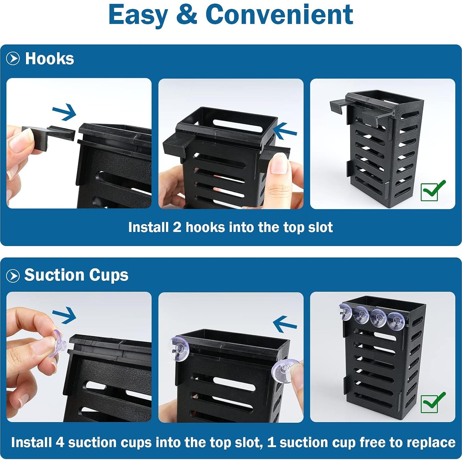 Soporte para Plantas de Acuario Uprony 4 PCS Colgante Negro