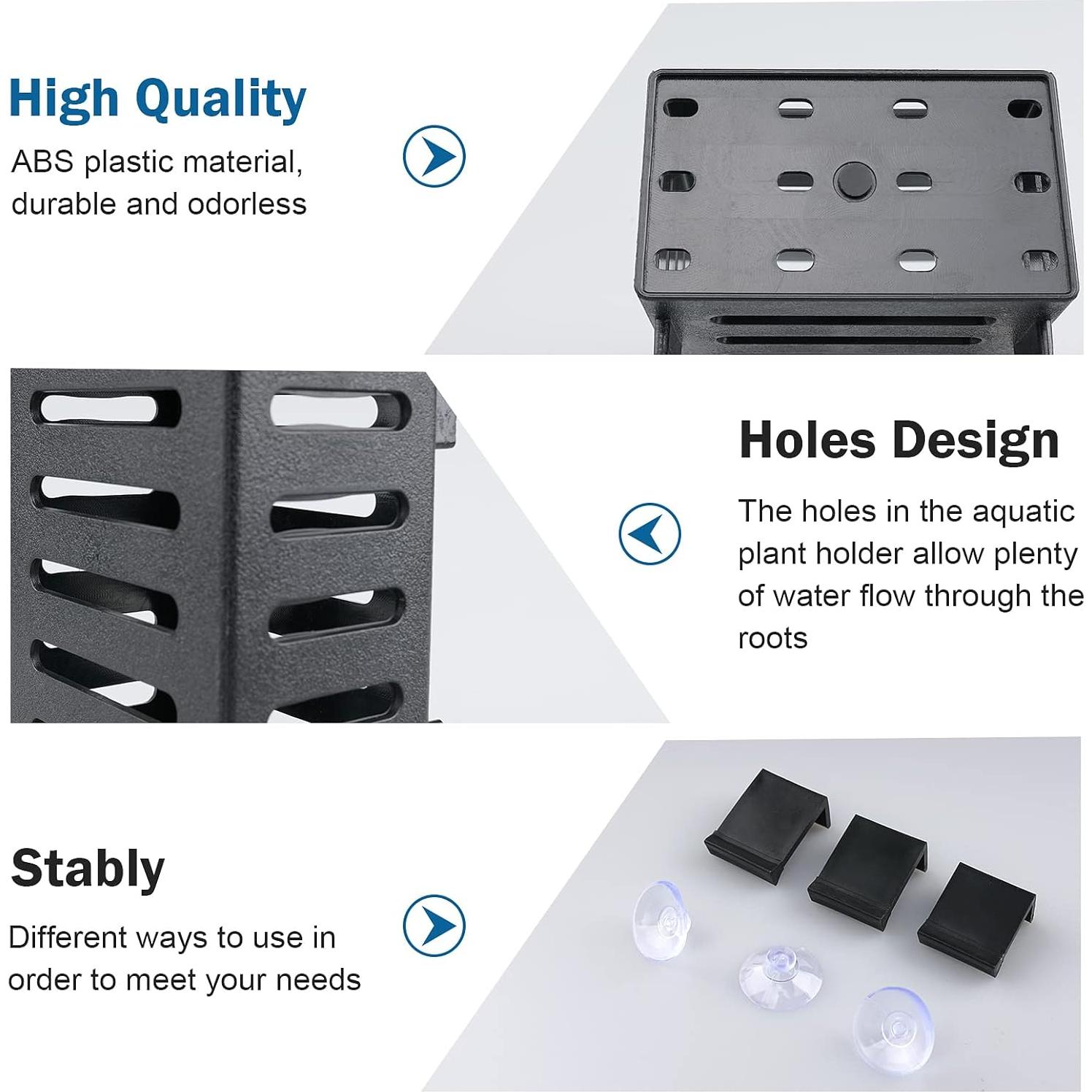 Soporte para Plantas de Acuario Uprony 4 PCS Colgante Negro