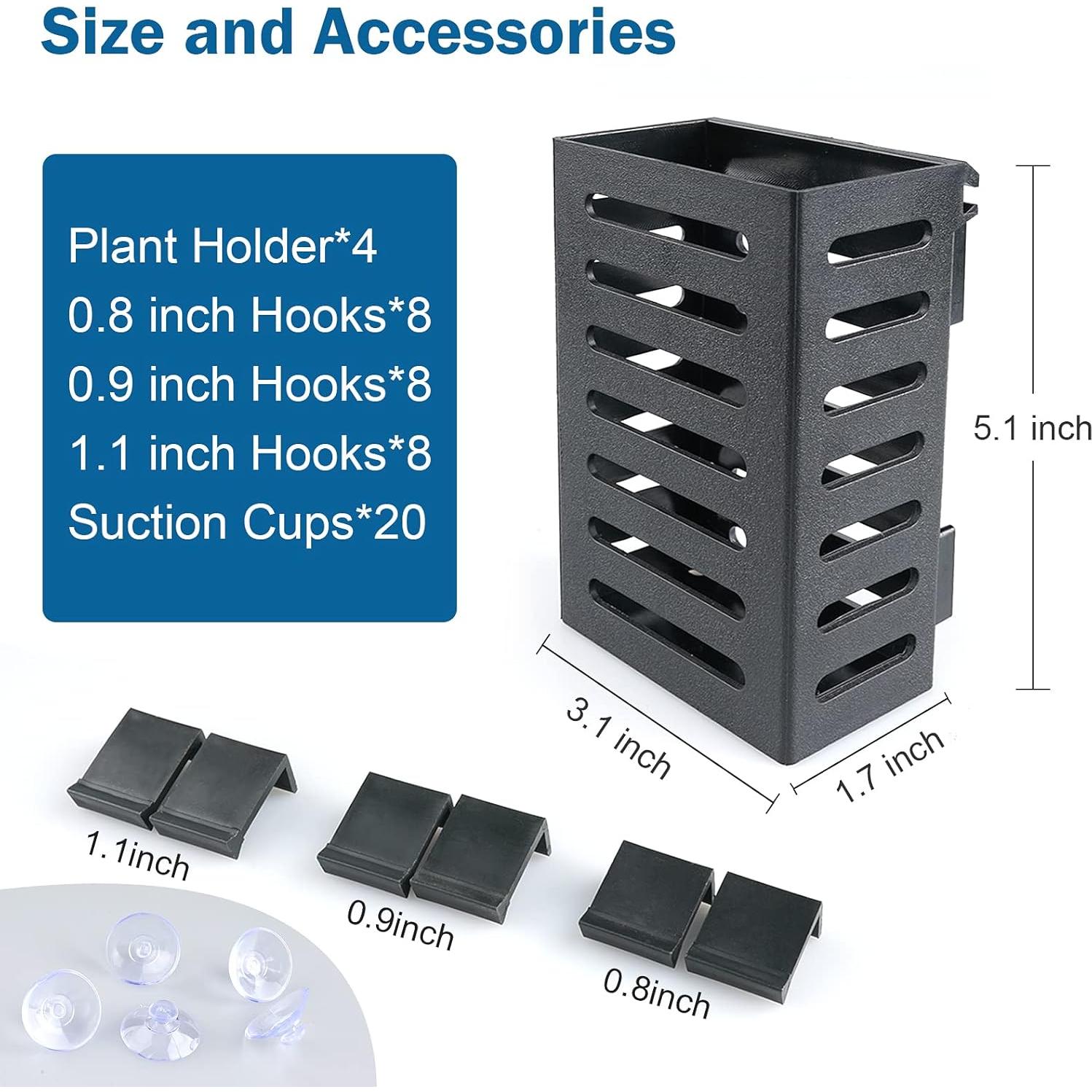 Soporte para Plantas de Acuario Uprony 4 PCS Colgante Negro