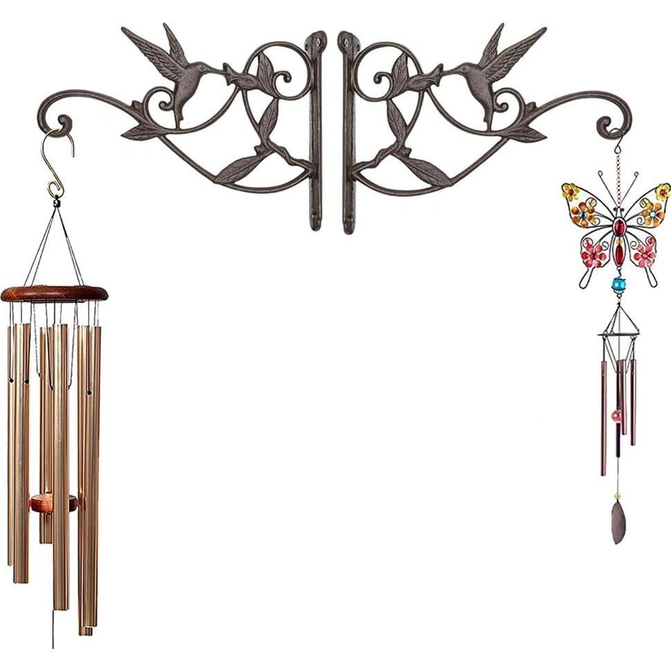 Soporte Colgante para Plantas WOOYAN - Hierro Fundido Negro 2 Piezas