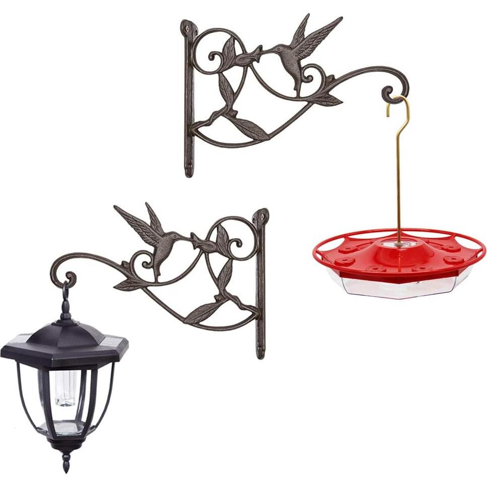 Soporte Colgante para Plantas WOOYAN - Hierro Fundido Negro 2 Piezas