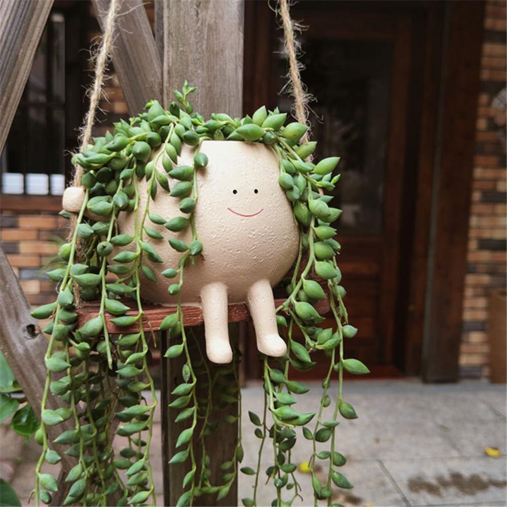 Maceta Colgante con Cara de Columpio YGGlDUOl - 14.1x11.1 cm