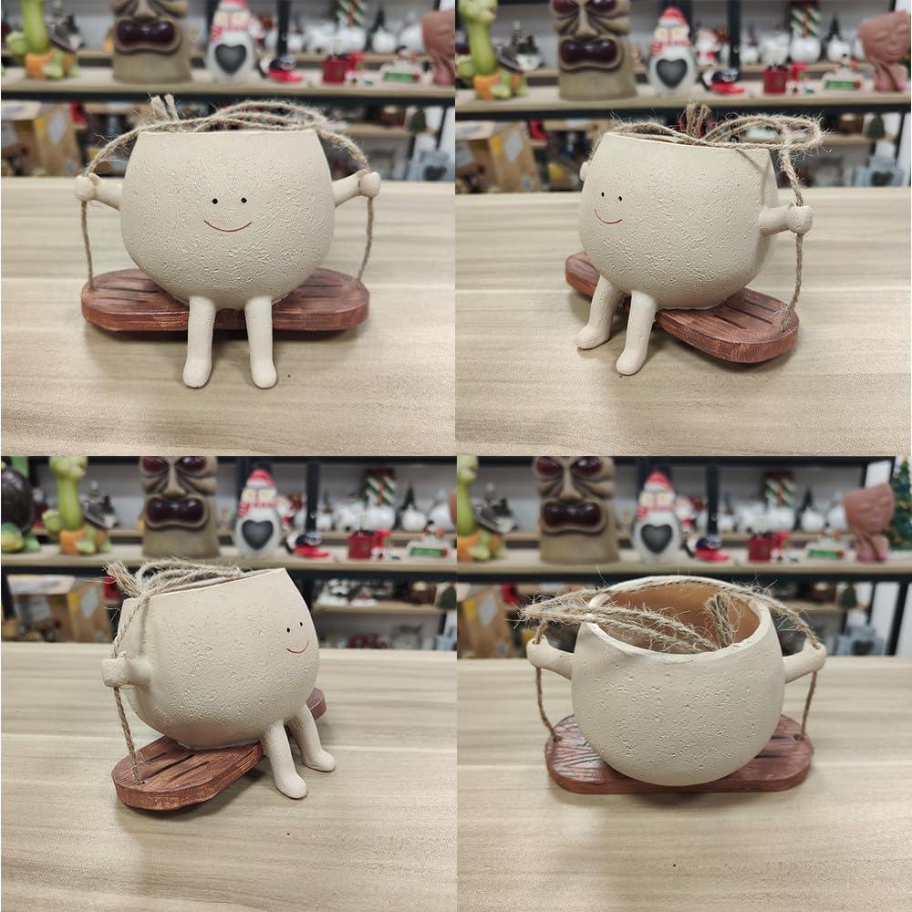 Maceta Colgante con Cara de Columpio YGGlDUOl - 14.1x11.1 cm