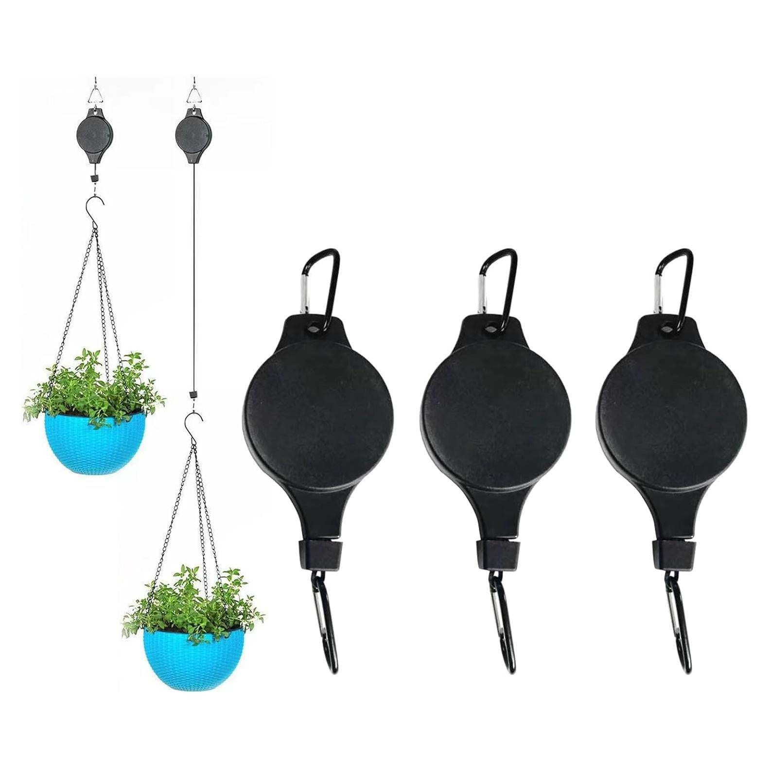 Soporte de Planta Retráctil HOGXUAE 3 Pcs Negro 10 kg