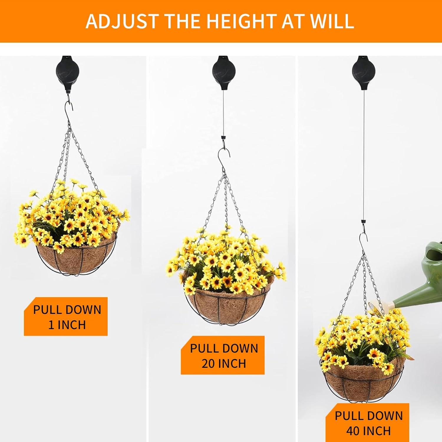 Soporte de Planta Retráctil HOGXUAE 3 Pcs Negro 10 kg