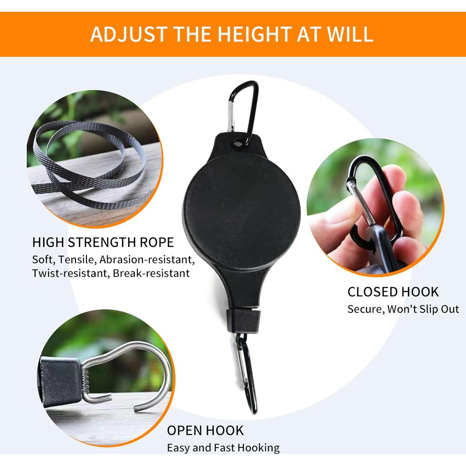 Soporte de Planta Retráctil HOGXUAE 3 Pcs Negro 10 kg