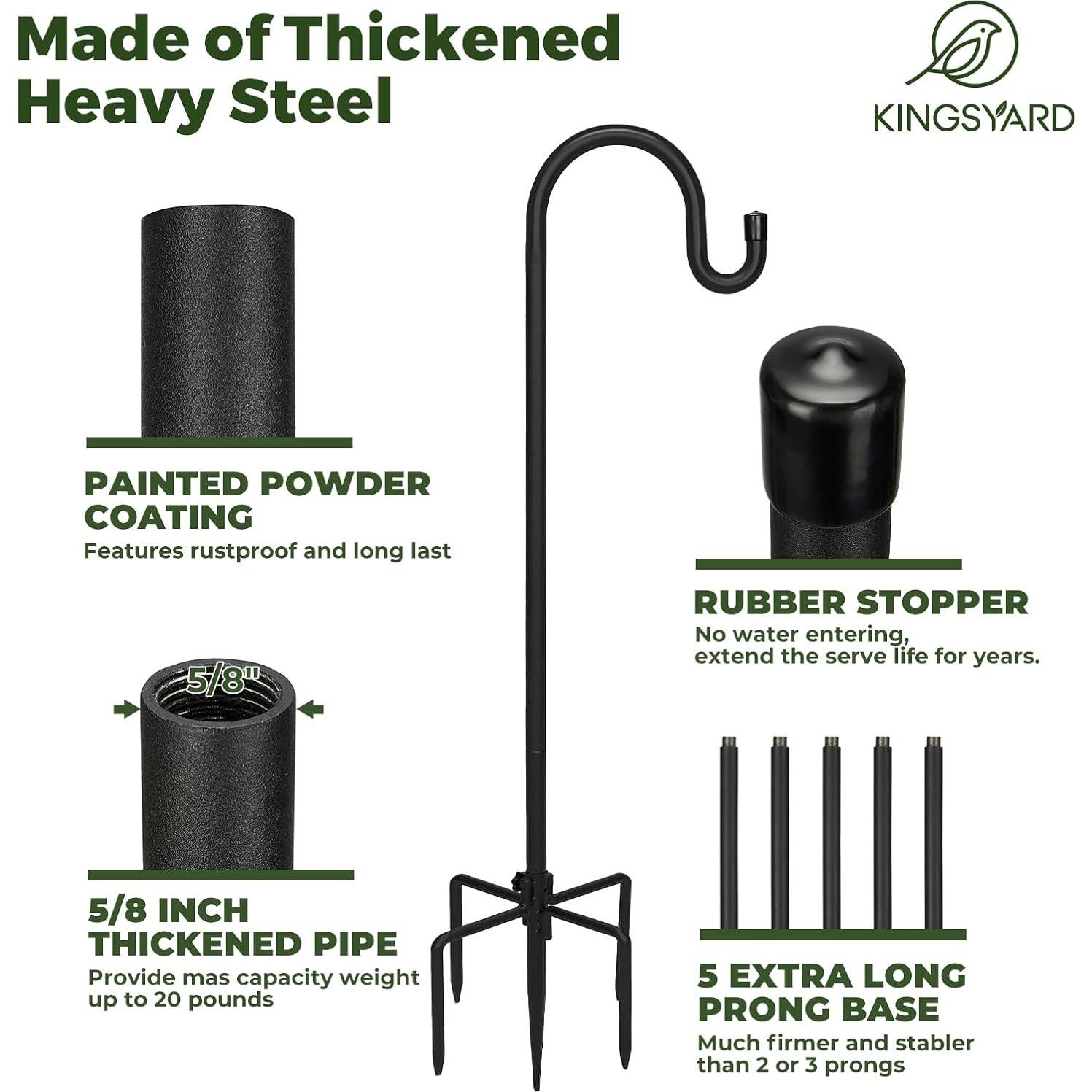 Ganchos Ajustables Kingsyard 193 cm para Comederos de Aves