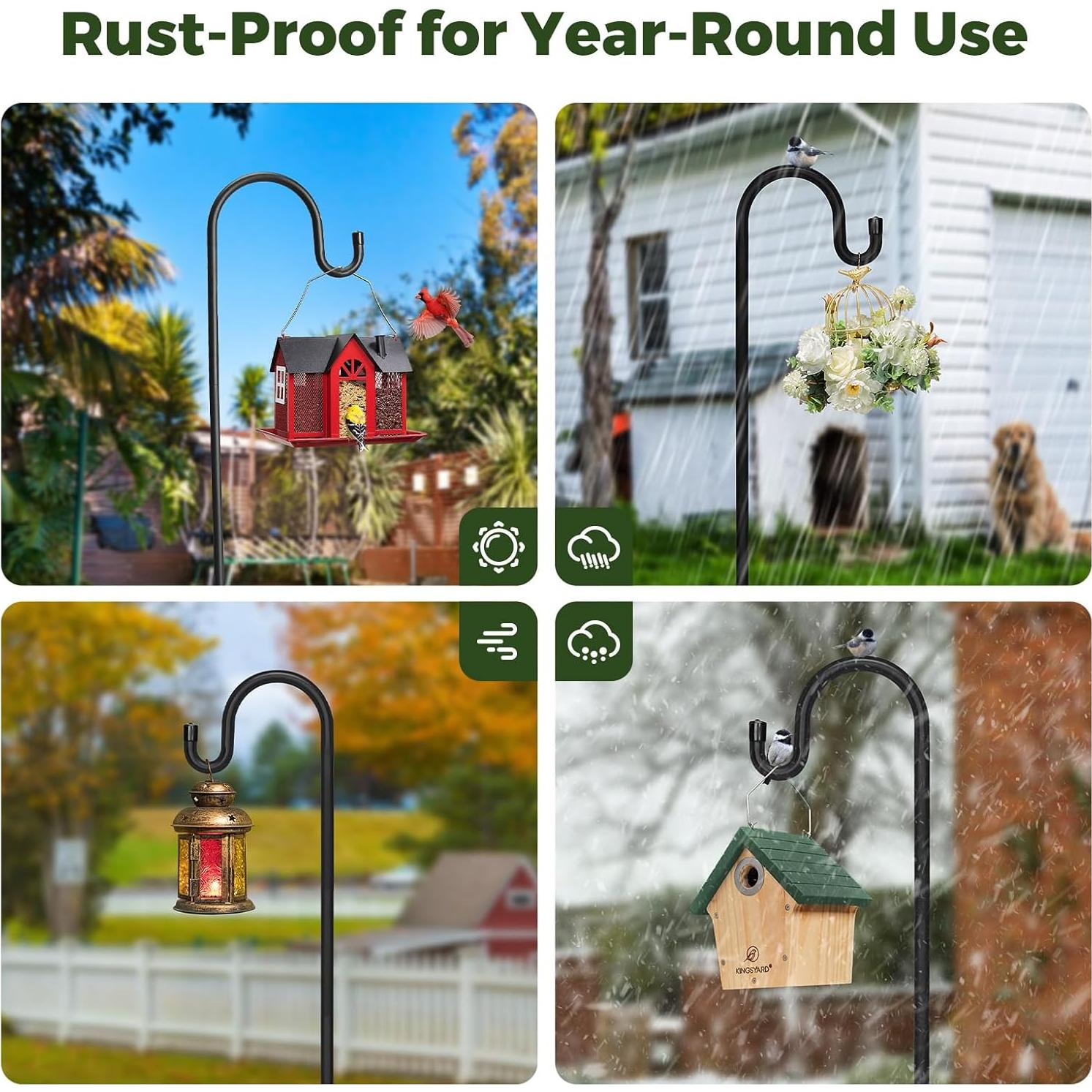 Ganchos Ajustables Kingsyard 193 cm para Comederos de Aves