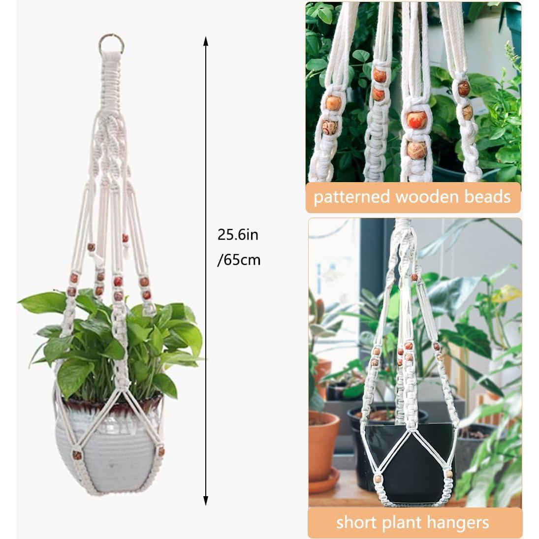 Soportes de Macramé para Plantas Belit - 2 Piezas Beige 64.77 cm