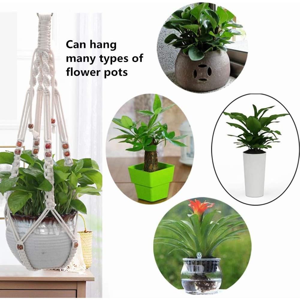 Soportes de Macramé para Plantas Belit - 2 Piezas Beige 64.77 cm