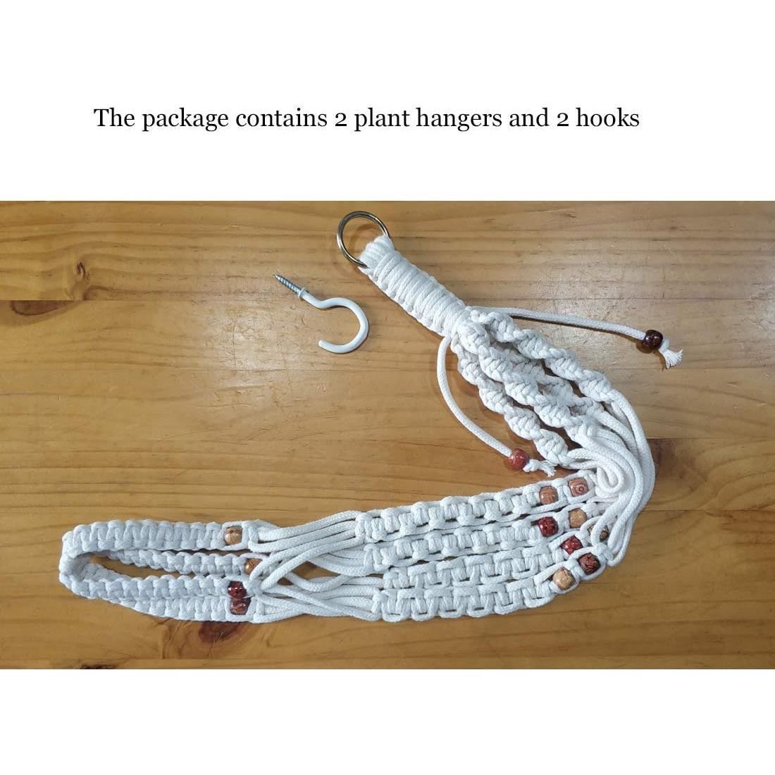 Soportes de Macramé para Plantas Belit - 2 Piezas Beige 64.77 cm