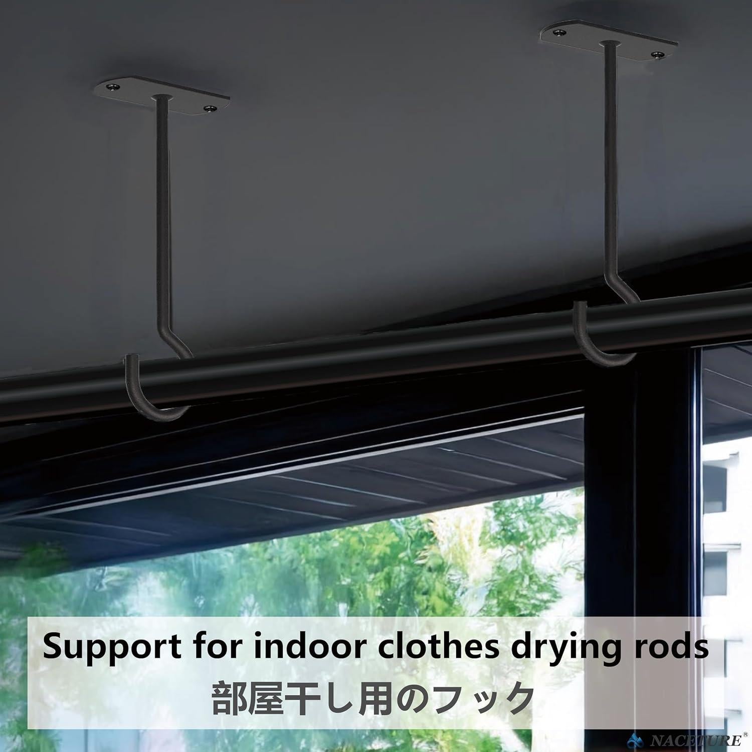 Ganchos de Techo NACETURE 12.7 cm Alta Resistencia 2 Pzs