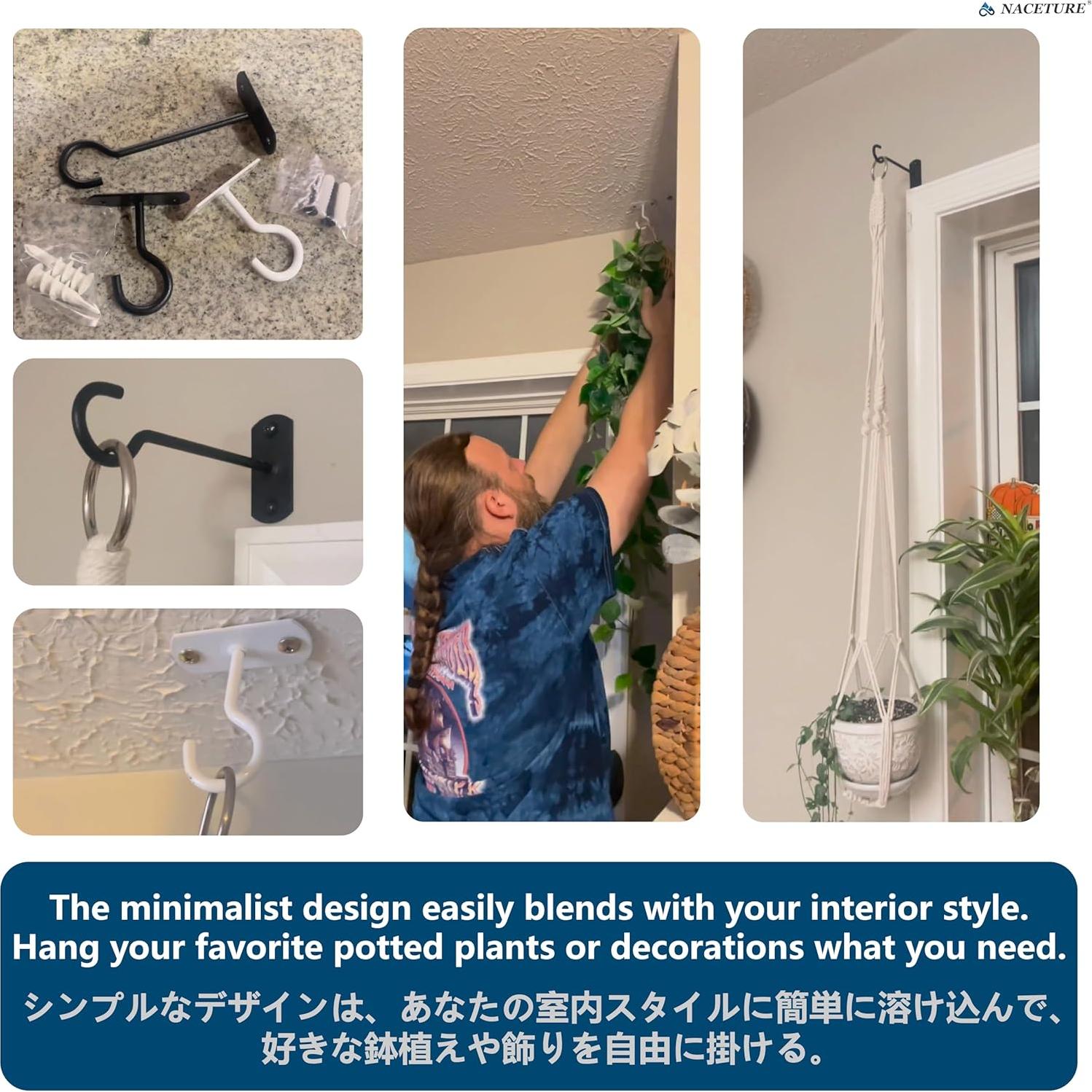 Ganchos de Techo NACETURE 12.7 cm Alta Resistencia 2 Pzs