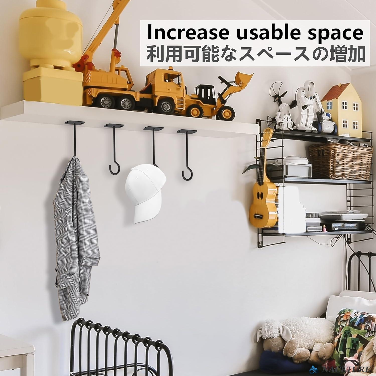 Ganchos de Techo NACETURE 12.7 cm Alta Resistencia 2 Pzs