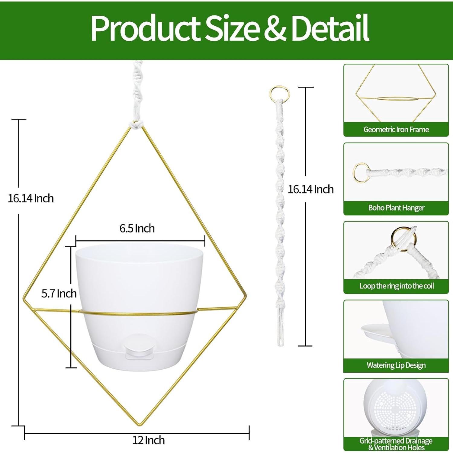 Macetas Colgantes Autorriego Koalaime 16.5cm 2 Piezas