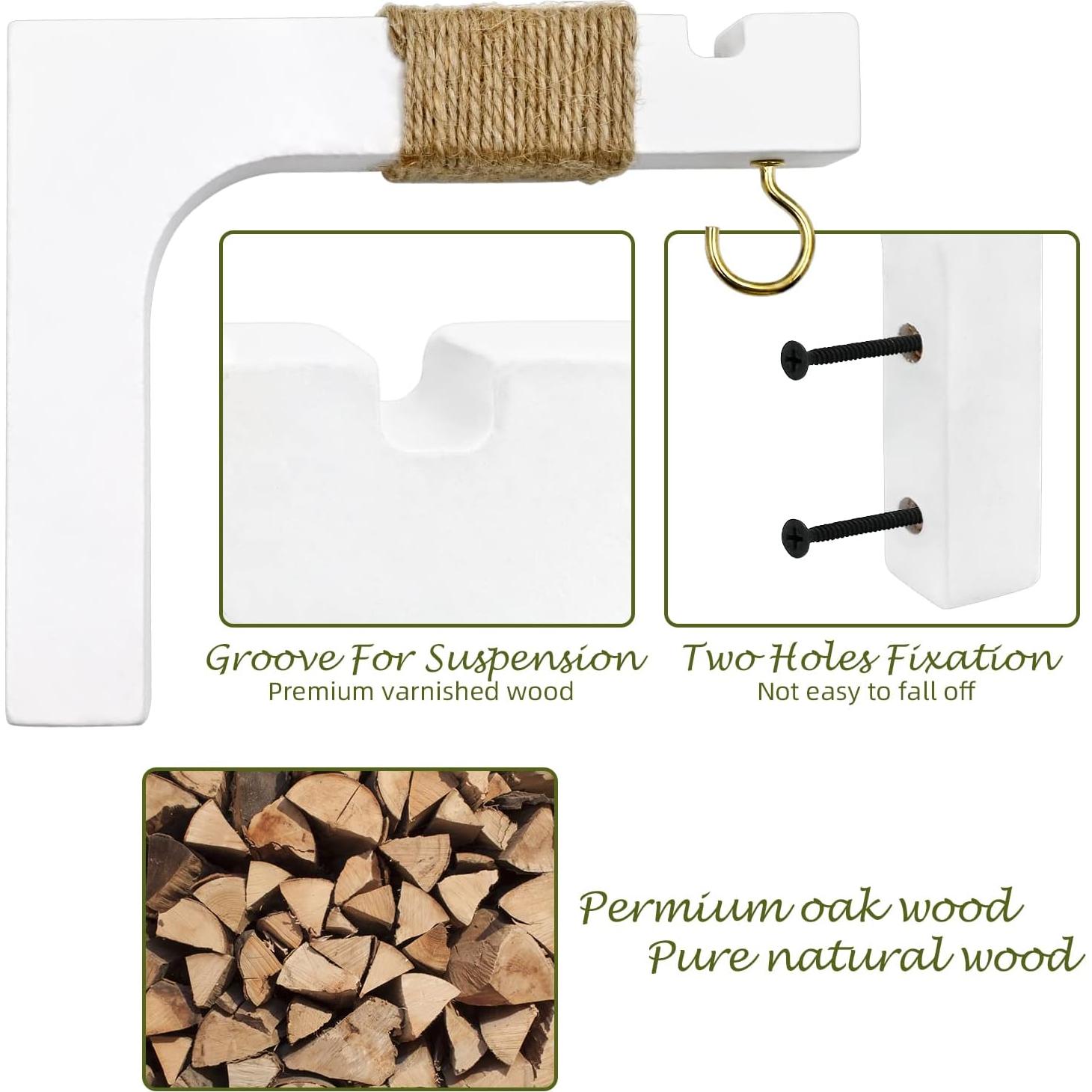 Ganchos de Madera para Colgar Plantas Micovay - 2 Piezas