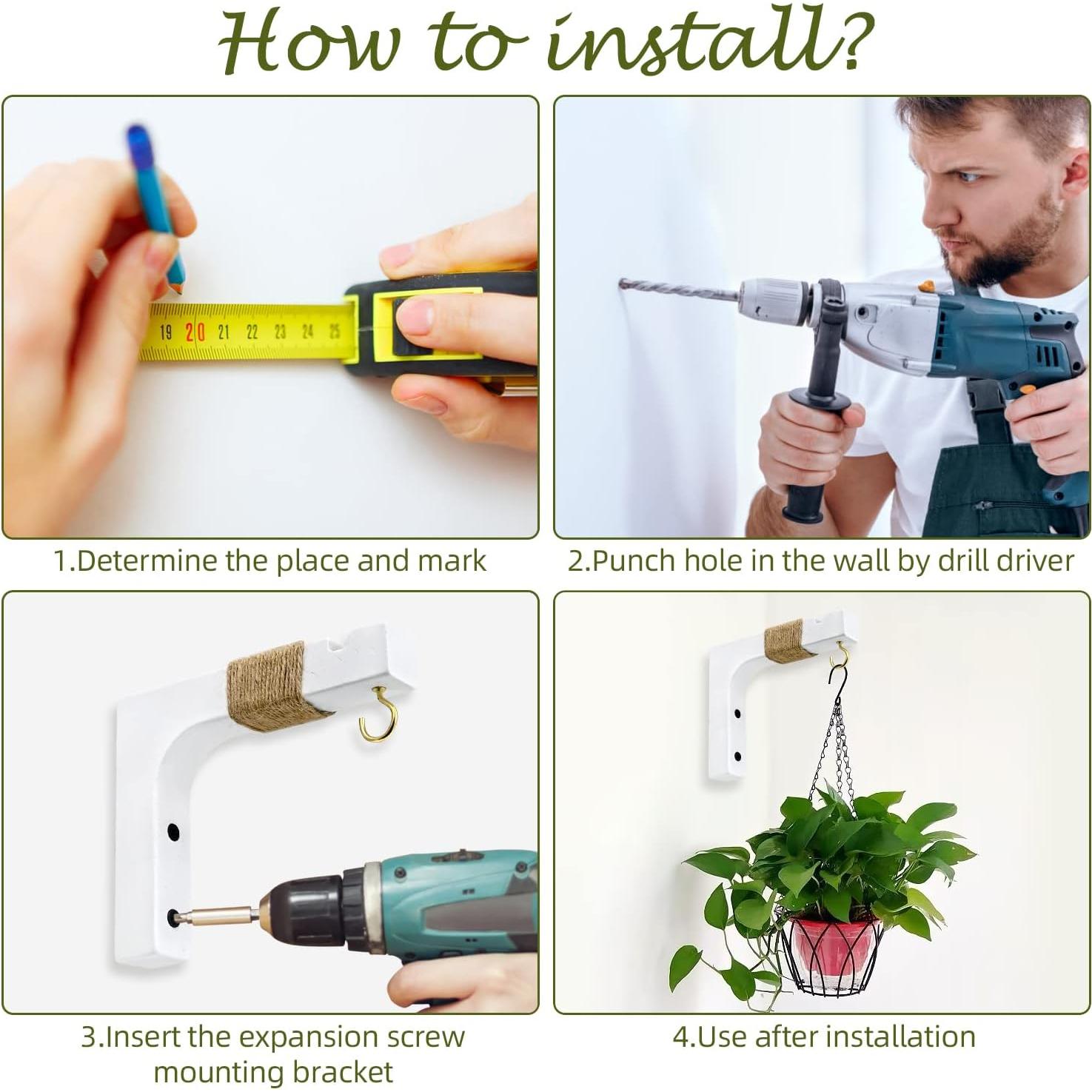 Ganchos de Madera para Colgar Plantas Micovay - 2 Piezas