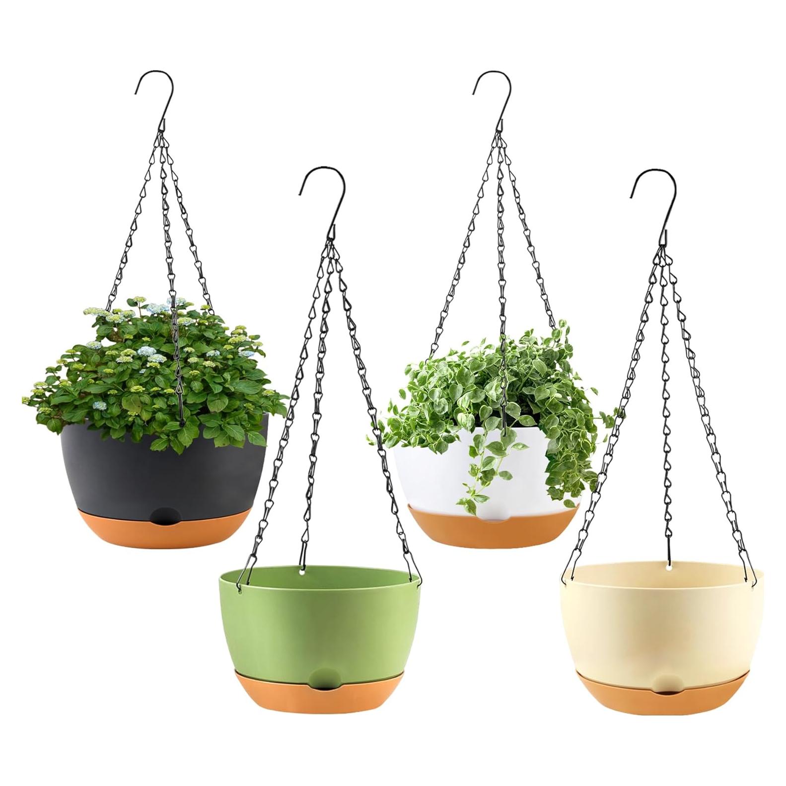 Paquete de 4 macetas colgantes KPUVX 20.3 cm multicolor