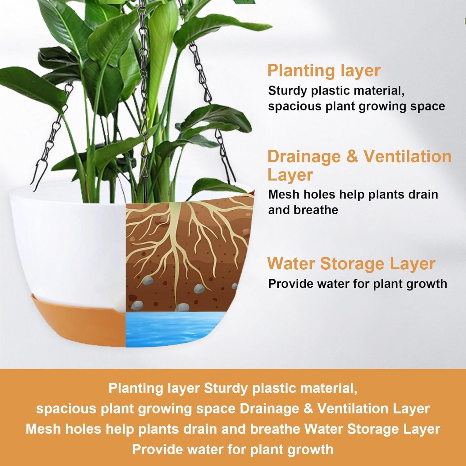 Paquete de 4 macetas colgantes KPUVX 20.3 cm multicolor