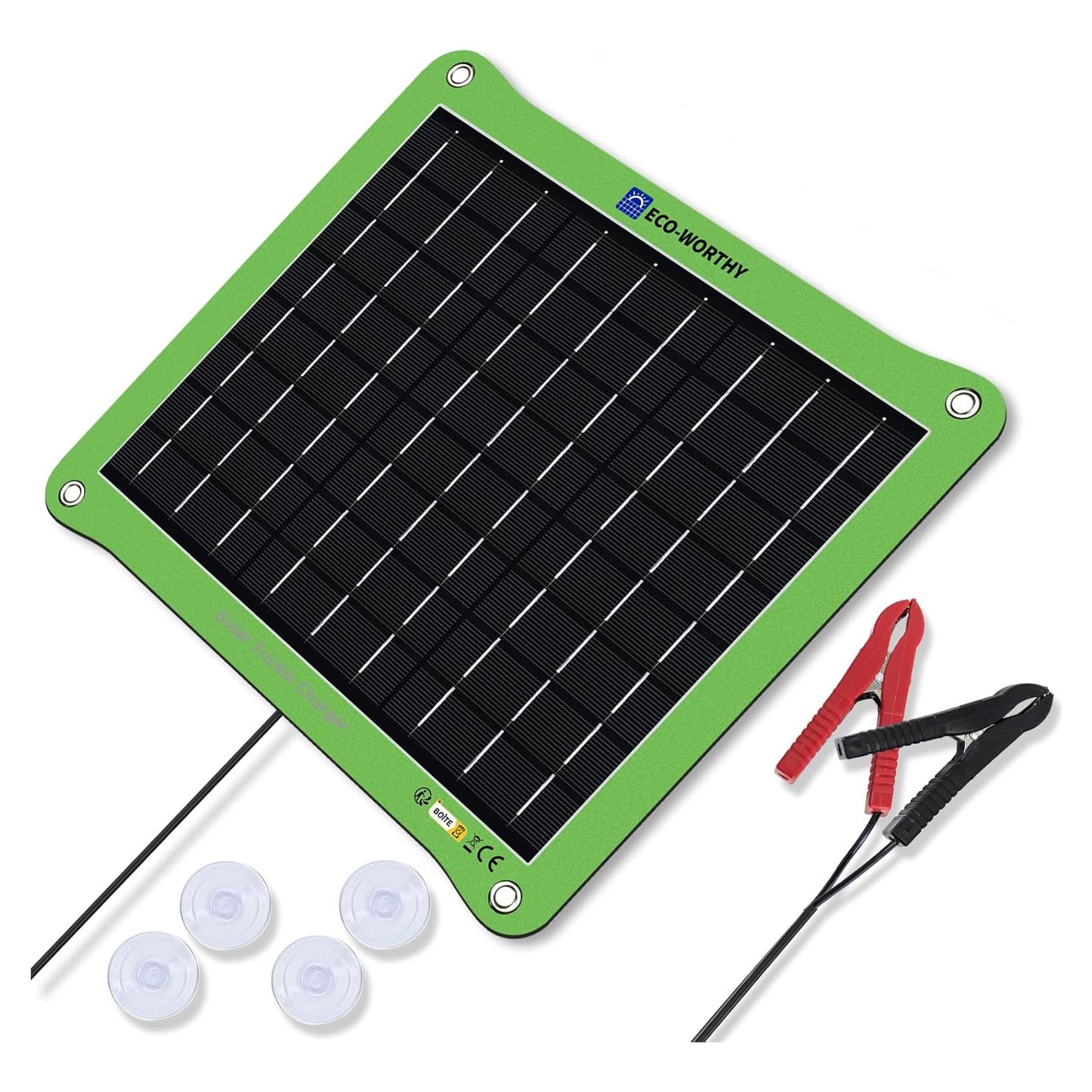 Cargador Solar ECO-WORTHY 7.5W 12V Impermeable