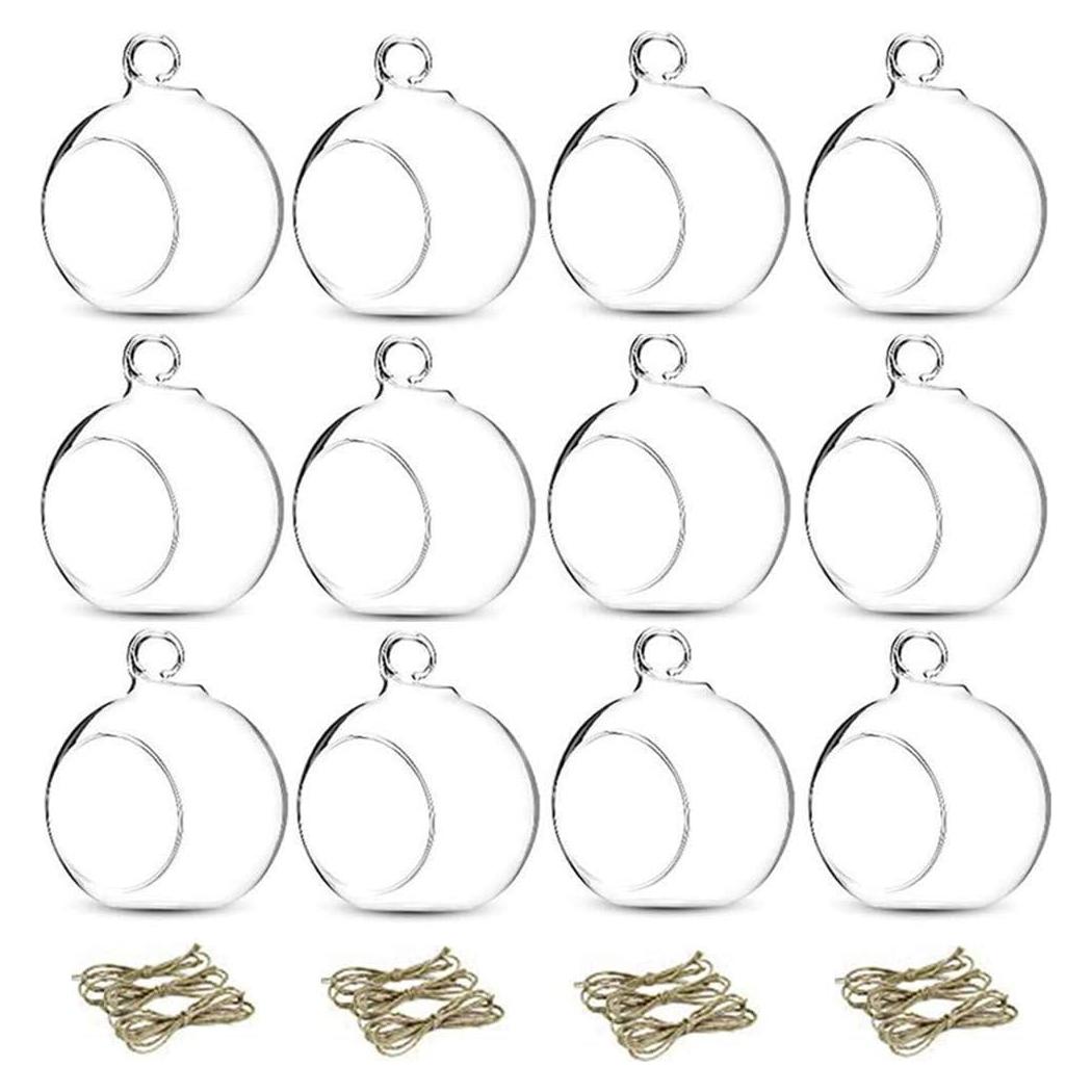 Soporte de Vela Colgante de Vidrio NUPTIO 12 Pcs 8cm Decoración