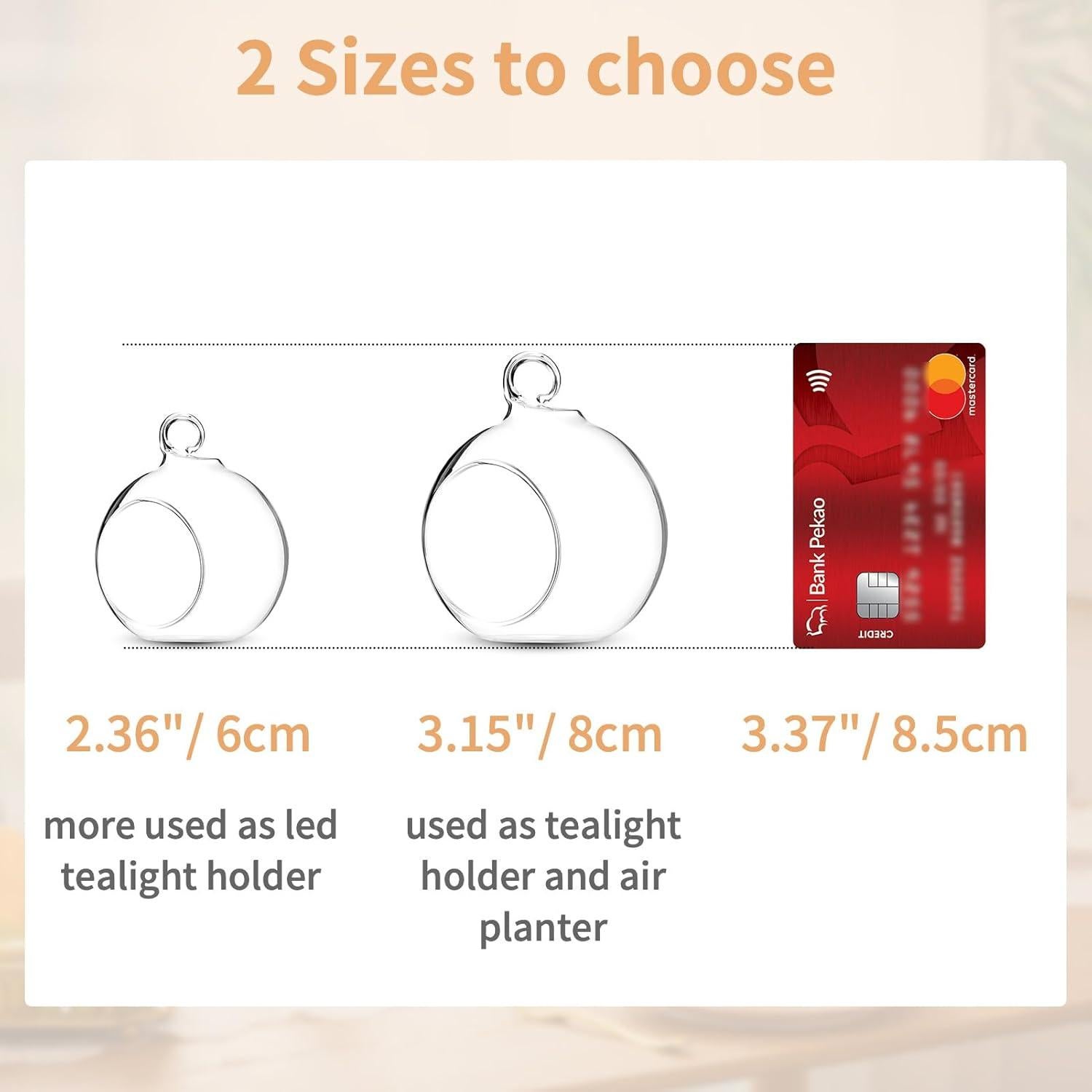 Soporte de Vela Colgante de Vidrio NUPTIO 12 Pcs 8cm Decoración