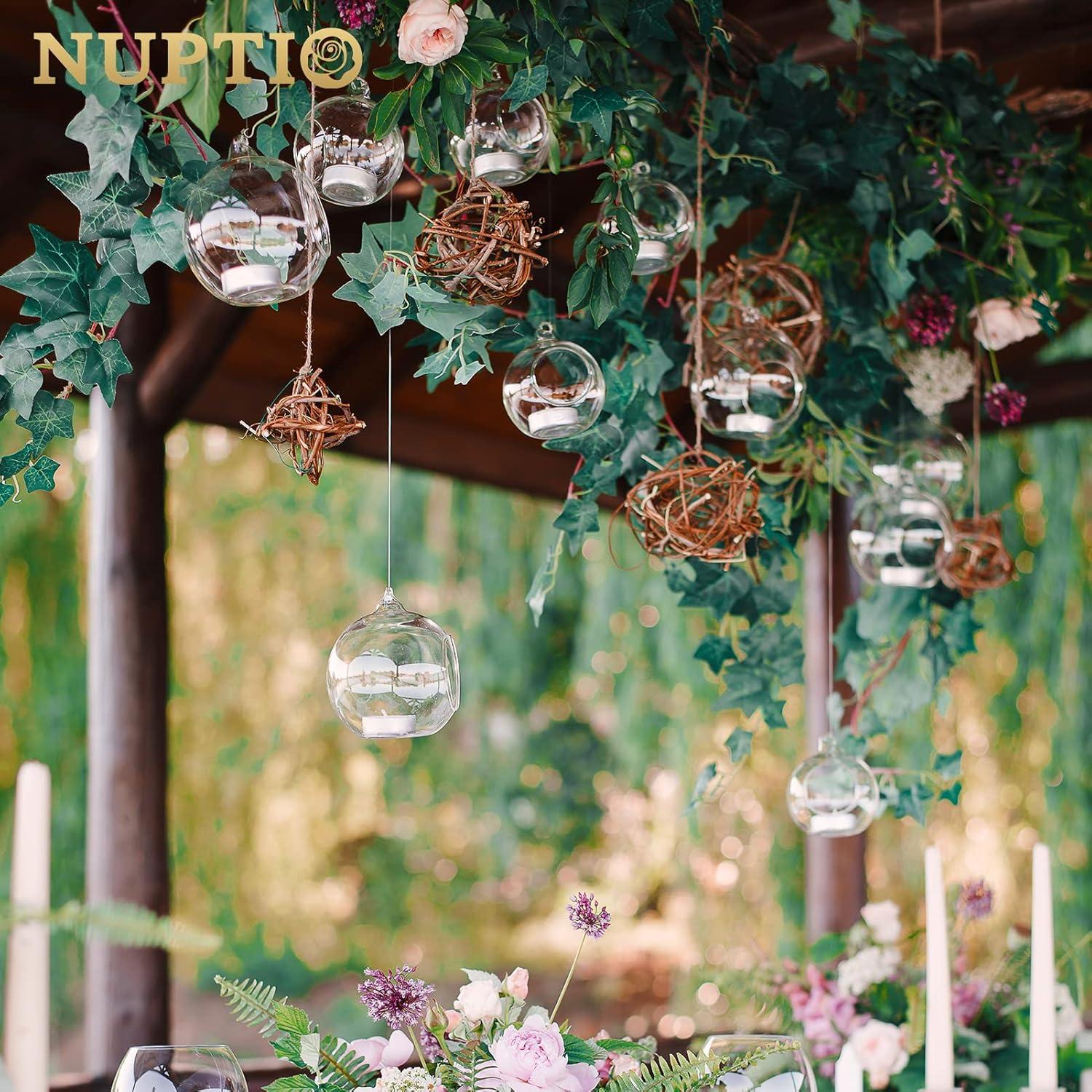 Soporte de Vela Colgante de Vidrio NUPTIO 12 Pcs 8cm Decoración