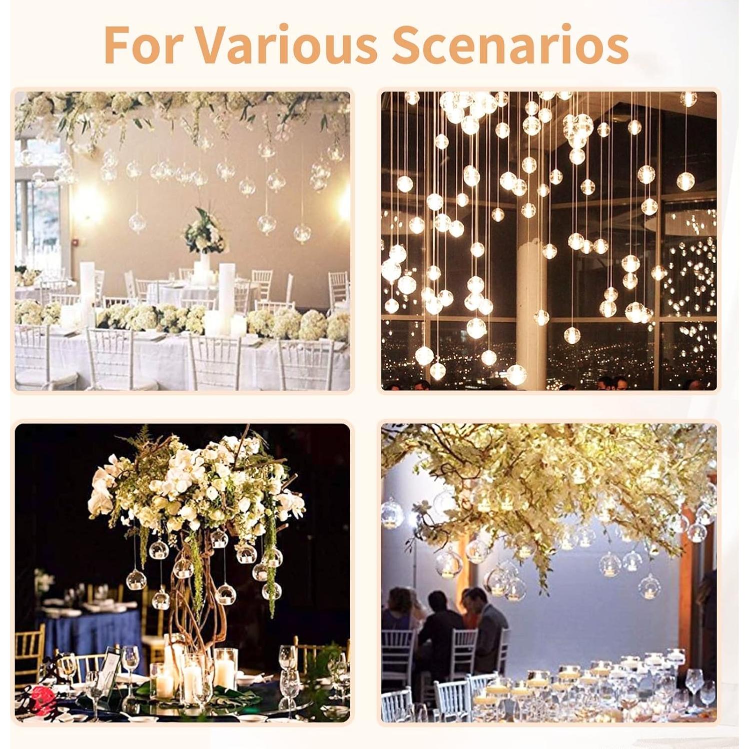 Soporte de Vela Colgante de Vidrio NUPTIO 12 Pcs 8cm Decoración