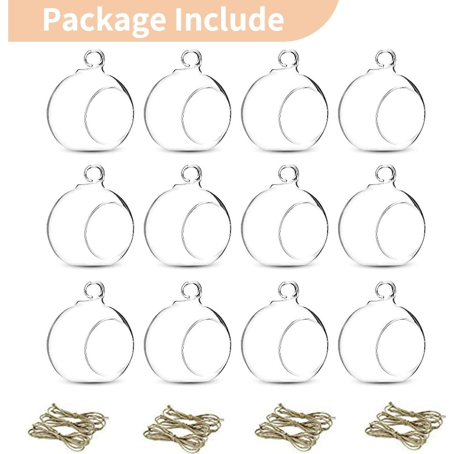 Soporte de Vela Colgante de Vidrio NUPTIO 12 Pcs 8cm Decoración